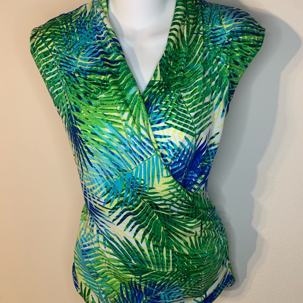 Flattering Tropical Leaf Print Wrap